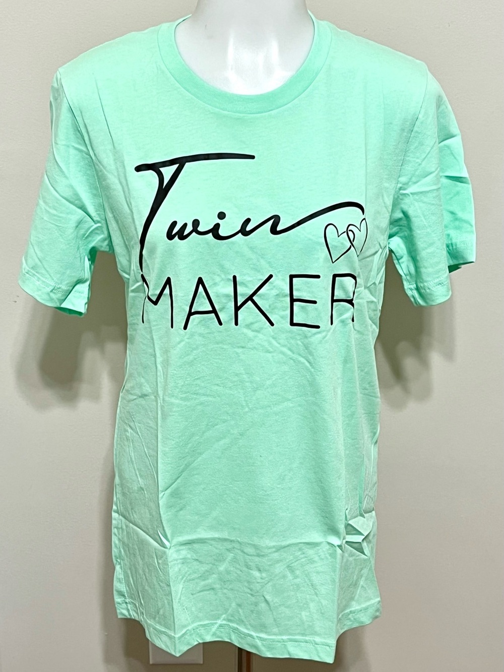 Handmade Bella Canvas Heat Transfer Vinyl Mint Green 'Twin Maker'  Tee